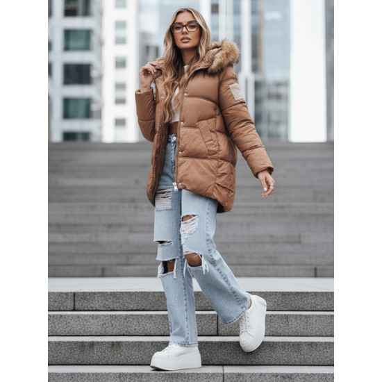 Moteriška žieminė ruda striukė Luckry