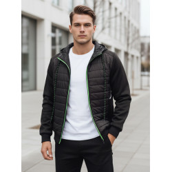 Juodos spalvos vyriška striukė su gobtuvu Bastin