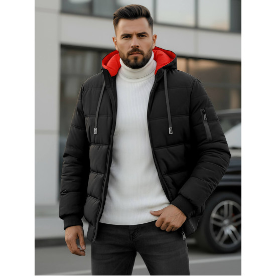 Vyriška juoda žieminė striukė Rock Žieminės striukės