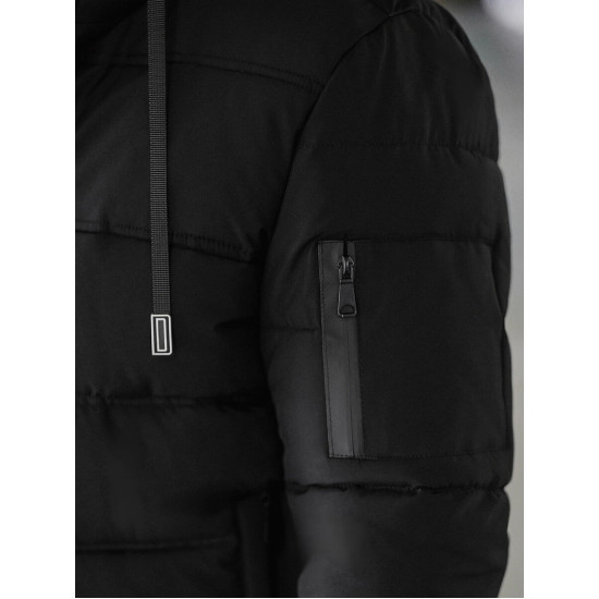 Vyriška juoda žieminė striukė Rock Žieminės striukės