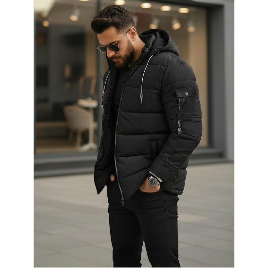 Vyriška juoda žieminė striukė Arte Žieminės striukės