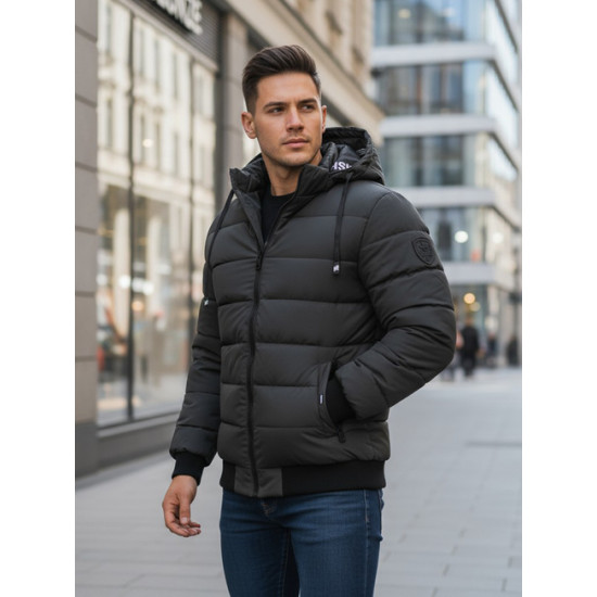 Vyriška tamsiai pilka žieminė striukė Jupiter