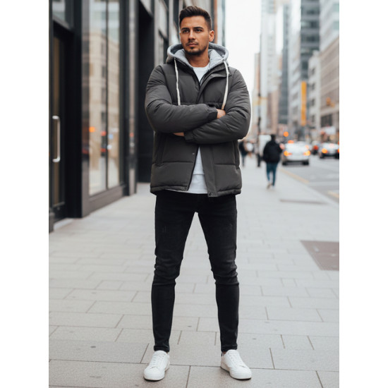 Vyriška tamsiai pilka žieminė striukė Blaze