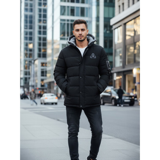 Vyriška juoda žieminė striukė Race