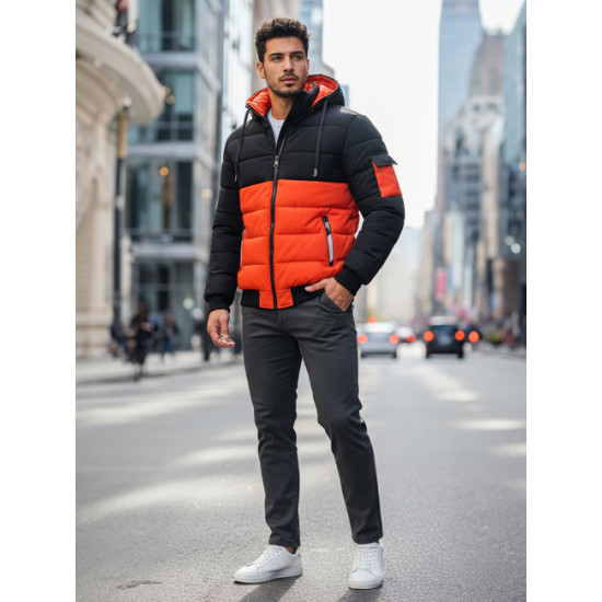 Vyriška juoda/oranžinė žieminė striukė Oscar