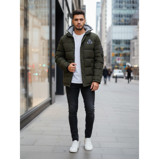 Vyriška tamsiai žalia žieminė striukė Race