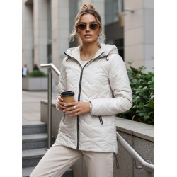 Moteriška šviesiai pilka dygsniuota striukė Almi