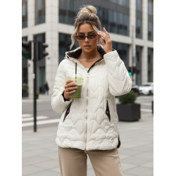 Moteriška dygsniuota balta striukė Nomi