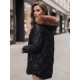 Moteriška juoda žieminė striukė su ruda detale Lumor