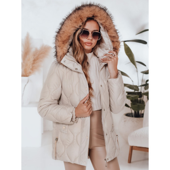 Moteriška šviesiai rusva žieminė striukė Lumor