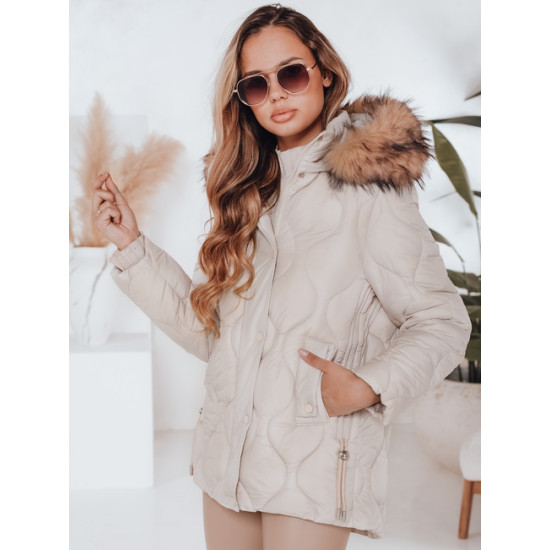 Moteriška šviesiai rusva žieminė striukė Lumor