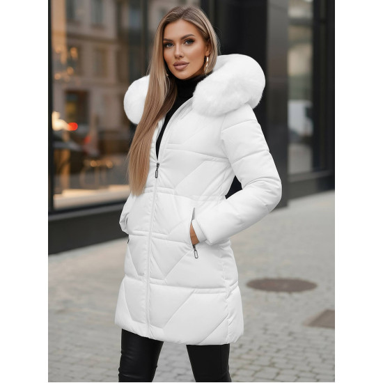 Moteriška baltos spalvos paltas Stel JS/16M9099/281Z