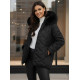 Moteriška juoda žieminė striukė su gobtuvu Levi Moteriškos striukės