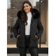 Moteriška juoda žieminė striukė su gobtuvu Levi Moteriškos striukės