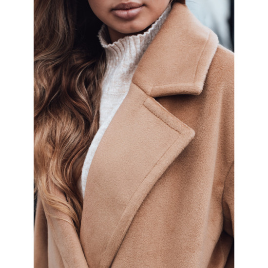 Moteriškas laisvo kirpimo rudas paltas Wild