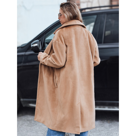 Moteriškas laisvo kirpimo rudas paltas Wild