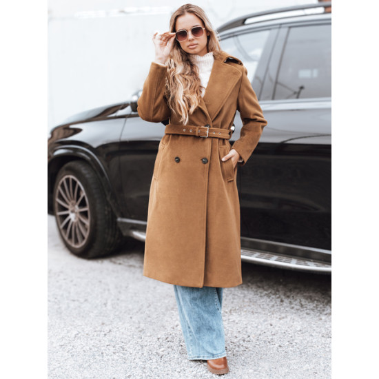 Moteriškas rudas žieminis paltas Gino Moteriškos striukės