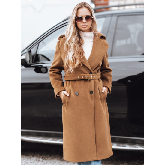 Moteriškas rudas žieminis paltas Gino Moteriškos striukės