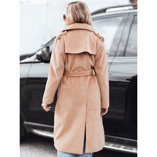 Moteriškas šviesiai rudas žieminis paltas Gino Moteriškos striukės