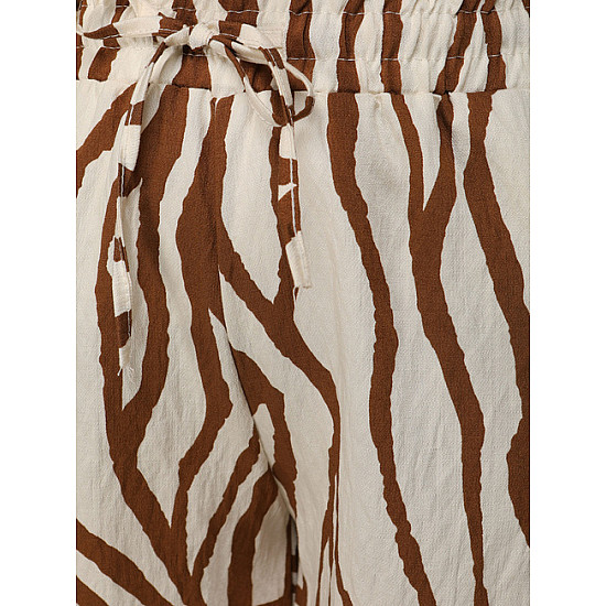 Sieviešu brūni/baltie šorti „Zebra“