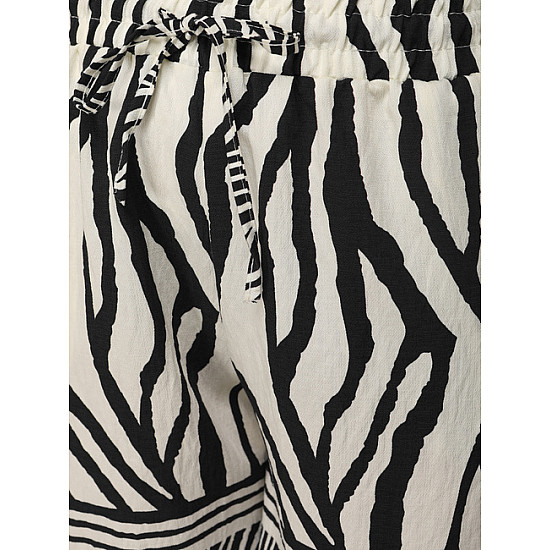 Sieviešu melni/baltie šorti „Zebra“