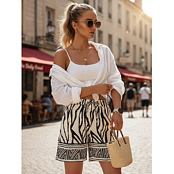 Moteriški balti/tamsiai mėlyni šortai Zebra