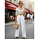 Moteriškos baltos lininės kelnės Fall