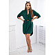 Women's dark green dress with a belt by Golden