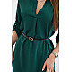 Women's dark green dress with a belt by Golden