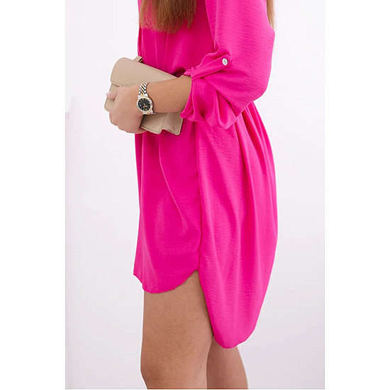 Women's Fuchsia-Colored Dress with a Belt by Golden