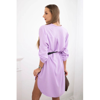 Naisten vaalean violetti mekko, jossa on vyö, Golden
