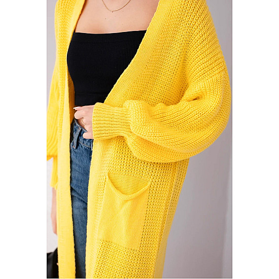 Sieviešu spilgti dzeltens kardigans „Lemon“
