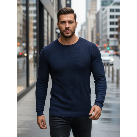 Vyriškas tamsiai mėlynas megztinis Spike