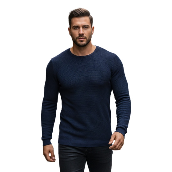 Vyriškas tamsiai mėlynas megztinis Spike