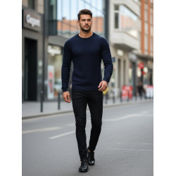 Vyriškas tamsiai mėlynas megztinis Nelson