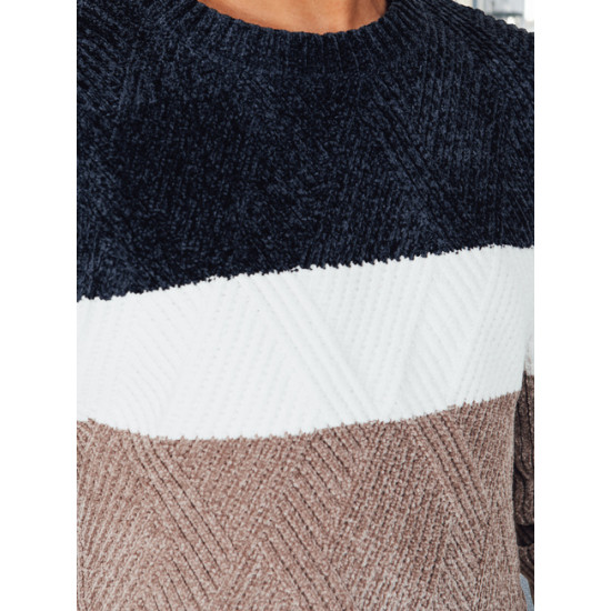 Vyriškas tamsiai mėlynas ir rusvas megztinis Epic