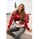 Moteriškas raudonas kalėdinis megztinis Ski