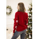Moteriškas raudonas kalėdinis megztinis Ski