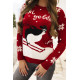 Moteriškas raudonas kalėdinis megztinis Ski