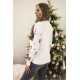 Moteriškas baltas kalėdinis megztinis Ski