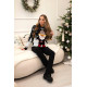 Moteriškas juodas kalėdinis megztinis Santa