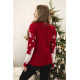 Moteriškas raudonas kalėdinis megztinis Santa