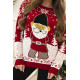 Moteriškas raudonas kalėdinis megztinis Santa