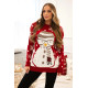 Moteriškas raudonas kalėdinis megztinis Snowman