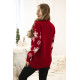 Moteriškas raudonas kalėdinis megztinis Snowman
