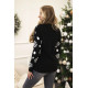 Moteriškas juodas kalėdinis megztinis Bear