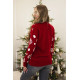 Moteriškas raudonas kalėdinis megztinis Bear