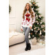 Moteriškas baltas kalėdinis megztinis Bear