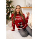 Moteriškas raudonas kalėdinis megztinis Vel