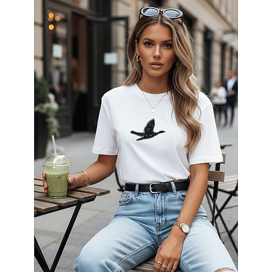 Damska biała koszulka Bird